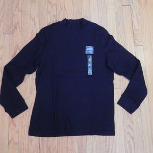 Croft & Barrow Black Mockneck Shirt Sz M NWT